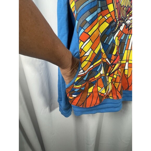 BORN FLY Colorful Graphic Pull Over Pocket Sweatshirt Sz XL - Picture 3 of 8